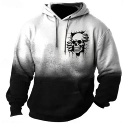 Sale OUKU Men's Ombre Hoodie Hoodies Sweatshirt Fashion Daily Long Sleeve Hooded Party 3D Print Fall Winter Designer Black