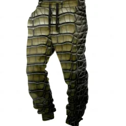 Sale OUKU Men's Optical Illusion Costume Sweatpants Trousers Mid Waist Drawstring Elastic Waist Active Vintage Casual Outdoor Cosplay Costumes Streetwear with Pockets Spring Fall 3D Print Yellow Purple Brown