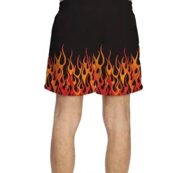 Best OUKU Men's Optical Illusion Print Flame Swim Trunks Swim Shorts Board Shorts Hawaiian Holiday Drawstring with Mesh lining Elastic Waist Designer Clothing Apparel