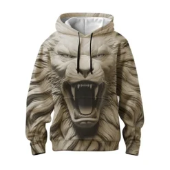 New OUKU Men's Graphic Animal Hoodie Hoodies Sweatshirt Hoodie Long Sleeve Hooded Sweatshirt Hooded Fashion 3D Print Sports Outdoor Holiday Vacation 5 7 Print Front Pocket Spring & Fall Designer