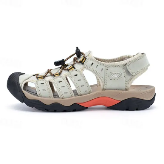 OUKU Men's Outdoor Hiking Sandals - Breathable Closed-Toe Design, Adjustable Lace-Up Straps, Anti-Slip Sole, Comfortable Summer Footwear for Trekking and Camping