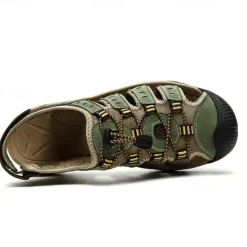 OUKU Men's Outdoor Hiking Sandals - Breathable Closed-Toe Design, Adjustable Lace-Up Straps, Anti-Slip Sole, Comfortable Summer Footwear for Trekking and Camping