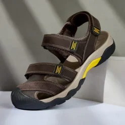 Discount OUKU Men's Outdoor Hiking Sandals - Durable Open-Toe Design, Adjustable Straps, Anti-Slip Sole, Lightweight Sport Shoes for Summer Adventures