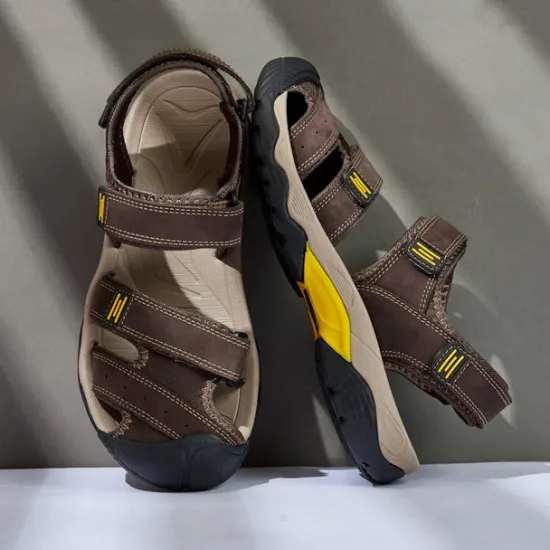Discount OUKU Men's Outdoor Hiking Sandals - Durable Open-Toe Design, Adjustable Straps, Anti-Slip Sole, Lightweight Sport Shoes for Summer Adventures