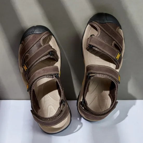 Discount OUKU Men's Outdoor Hiking Sandals - Durable Open-Toe Design, Adjustable Straps, Anti-Slip Sole, Lightweight Sport Shoes for Summer Adventures