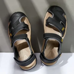 Discount OUKU Men's Outdoor Hiking Sandals - Durable Open-Toe Design, Adjustable Straps, Anti-Slip Sole, Lightweight Sport Shoes for Summer Adventures