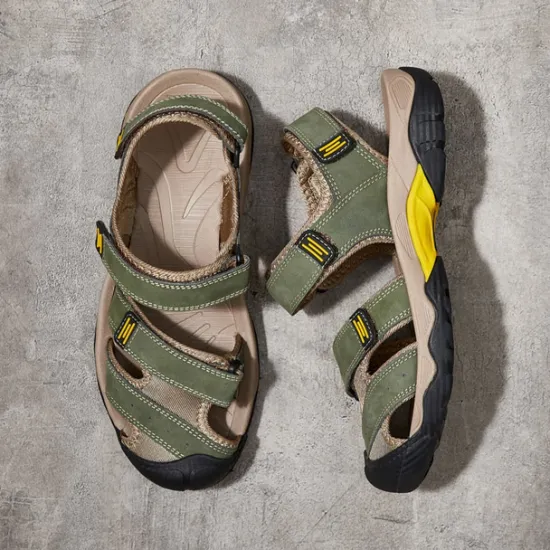 Discount OUKU Men's Outdoor Hiking Sandals - Durable Open-Toe Design, Adjustable Straps, Anti-Slip Sole, Lightweight Sport Shoes for Summer Adventures