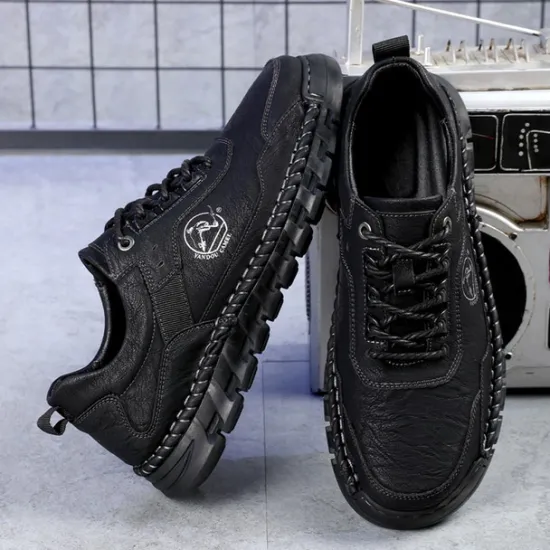 New OUKU Men's Outdoor Hiking Shoes with Durable Faux Leather Upper and Rugged Sole – Comfortable Lace-Up Sneakers for Everyday Wear and Adventure