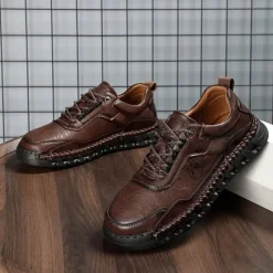 New OUKU Men's Outdoor Hiking Shoes with Durable Faux Leather Upper and Rugged Sole – Comfortable Lace-Up Sneakers for Everyday Wear and Adventure