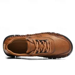 New OUKU Men's Outdoor Hiking Shoes with Durable Faux Leather Upper and Rugged Sole – Comfortable Lace-Up Sneakers for Everyday Wear and Adventure