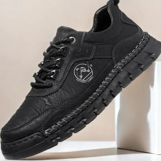 New OUKU Men's Outdoor Hiking Shoes with Durable Faux Leather Upper and Rugged Sole – Comfortable Lace-Up Sneakers for Everyday Wear and Adventure