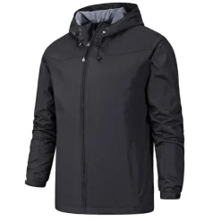 Best OUKU Men's Outdoor Jacket Softshell Jacket Transition Jacket Hoodie Jacket Training Outdoor Waterproof Windproof Pocket Drawstring Spring Fall Solid Color Casual Military Style Stand Collar Regular