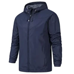 Best OUKU Men's Outdoor Jacket Softshell Jacket Transition Jacket Hoodie Jacket Training Outdoor Waterproof Windproof Pocket Drawstring Spring Fall Solid Color Casual Military Style Stand Collar Regular