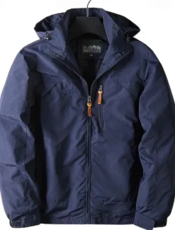 Outlet OUKU Men's Outdoor Jacket Transition Jacket Daily Wear Windproof Quick Dry Spring & Fall Solid Color Casual Daily Lapel Regular Loose Fit Black Blue Khaki Army Green Gray Jacket