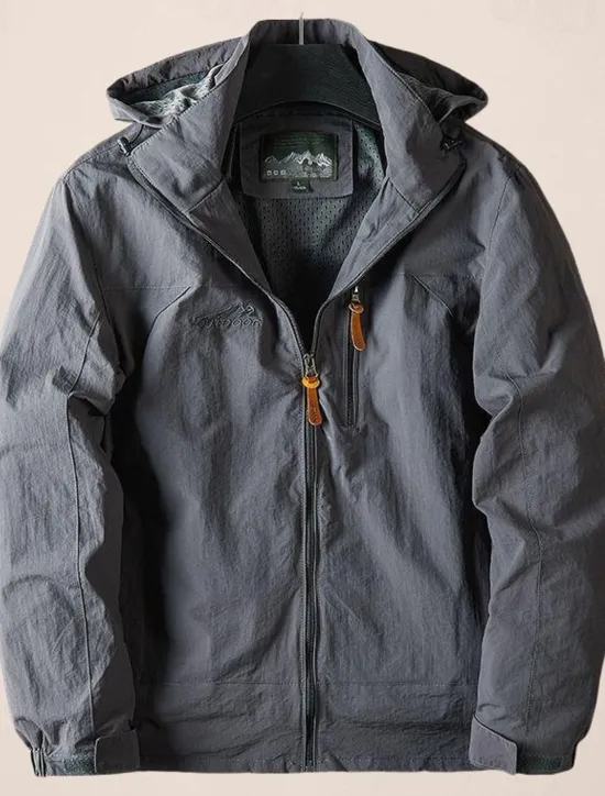 Outlet OUKU Men's Outdoor Jacket Transition Jacket Daily Wear Windproof Quick Dry Spring & Fall Solid Color Casual Daily Lapel Regular Loose Fit Black Blue Khaki Army Green Gray Jacket