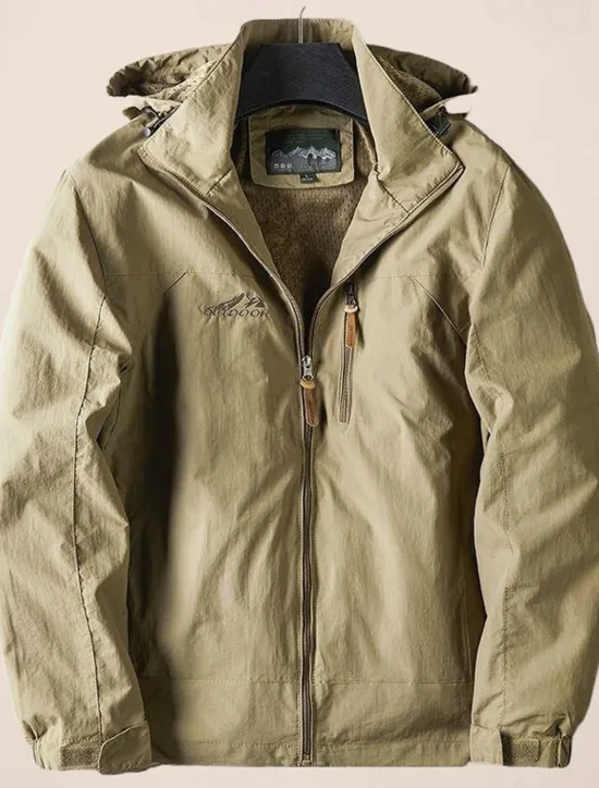 Outlet OUKU Men's Outdoor Jacket Transition Jacket Daily Wear Windproof Quick Dry Spring & Fall Solid Color Casual Daily Lapel Regular Loose Fit Black Blue Khaki Army Green Gray Jacket