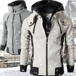 Outlet OUKU Men's Outdoor Jacket Winter Coat Winter Jacket Sports Outdoor Daily Wear Fall Winter Solid Color Regular Dark Gray Grey Jacket