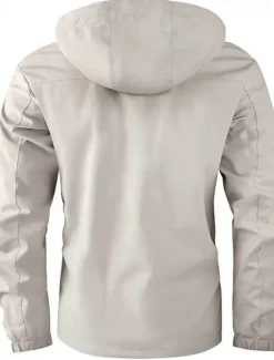 Online OUKU Men's Outdoor Jacket Winter Jacket Raincoat Sport Jacket Pocket Hooded Outdoor Mountain Bike Camping & Hiking Waterproof Windproof Spring Fall Letter Black White Red Army Green Puffer Jacket