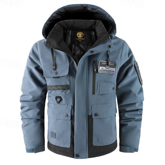 Best OUKU Men's Outdoor Jacket Winter Coat Raincoat Pocket Waterproof Polyster Daily Wear Date Vacation Regular Fashion Casual Comfortable Thermal Warm Waterproof Fall & Winter Solid / Plain Color Blue Orange