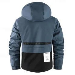 Best OUKU Men's Outdoor Jacket Winter Coat Raincoat Pocket Waterproof Polyster Daily Wear Date Vacation Regular Fashion Casual Comfortable Thermal Warm Waterproof Fall & Winter Solid / Plain Color Blue Orange