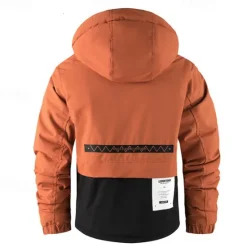 Best OUKU Men's Outdoor Jacket Winter Coat Raincoat Pocket Waterproof Polyster Daily Wear Date Vacation Regular Fashion Casual Comfortable Thermal Warm Waterproof Fall & Winter Solid / Plain Color Blue Orange