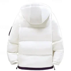 Online OUKU Men's Outdoor Jacket Winter Coat Puffer Jacket Parka Sports & Outdoor Warm Fall & Winter Solid / Plain Color Hooded Short Black White Khaki Army Green Jacket