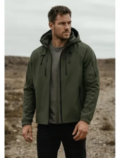 Best OUKU Men's Outdoor Jacket Zipper Pocket Multiple Pockets Spring Fall Winter Solid Color Sports Neutral Hooded Black White Army Green Rose Red Jacket