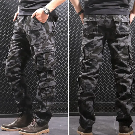 Sale OUKU Men's Outdoor Pants Cargo Pants Hiking Pants Trousers Military Camouflage Outdoor Regular Fit Waterproof Breathable Quick Dry Pants / Trousers Forest Green Black+Grey Cotton Hunting Climbing Camping