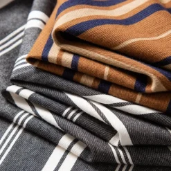 OUKU Men's Oxford Shirt Brown Green Dark Grey Taupe Long Sleeve Color Block Striped Button Down Collar School Wedding Buttons Clothing Apparel Neutral Fashion Daily