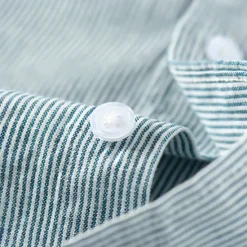 OUKU Men's Oxford Shirt Light Khaki Light Green Light Grey Long Sleeve Striped Button Down Collar School Wedding Buttons Clothing Apparel Neutral Fashion Daily