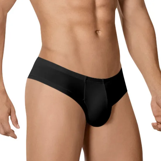 Online OUKU Men's 1pack Boxers Underwear Basic Polyester Pure Color Low Waist Black White