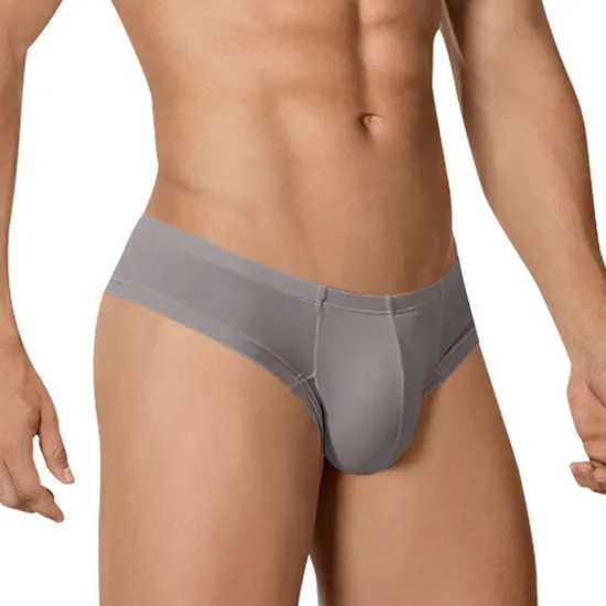 Online OUKU Men's 1pack Boxers Underwear Basic Polyester Pure Color Low Waist Black White
