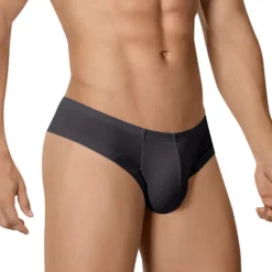 Online OUKU Men's 1pack Boxers Underwear Basic Polyester Pure Color Low Waist Black White