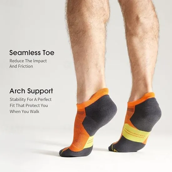 OUKU Men's 6-Pack Multi Packs Socks Ankle Socks Low Cut Socks Running Socks Casual Socks Black White Color Color Block Sports & Outdoor Daily Vacation Basic Medium Spring Fall Fashion Casual