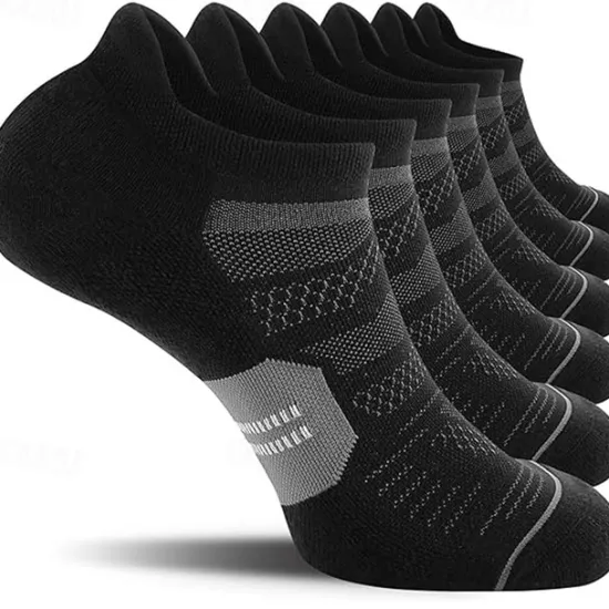 OUKU Men's 6-Pack Multi Packs Socks Ankle Socks Low Cut Socks Running Socks Casual Socks Black White Color Color Block Sports & Outdoor Daily Vacation Basic Medium Spring Fall Fashion Casual
