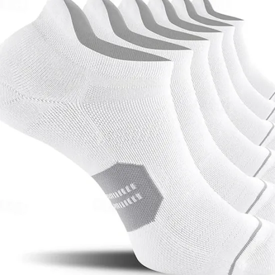 OUKU Men's 6-Pack Multi Packs Socks Ankle Socks Low Cut Socks Running Socks Casual Socks Black White Color Color Block Sports & Outdoor Daily Vacation Basic Medium Spring Fall Fashion Casual