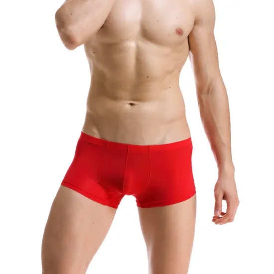 Best OUKU Men's 1pack Underwear Boxers Underwear Basic Polyester Pure Color Low Waist Light Blue Black