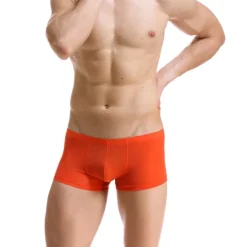 Best OUKU Men's 1pack Underwear Boxers Underwear Basic Polyester Pure Color Low Waist Light Blue Black