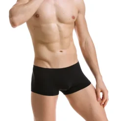 Best OUKU Men's 1pack Underwear Boxers Underwear Basic Polyester Pure Color Low Waist Light Blue Black