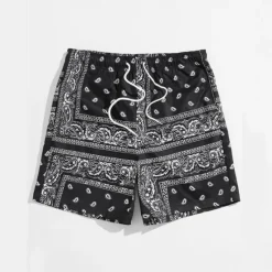 Clearance OUKU Men's Paisley Color Block Flower / Floral Shorts Summer Shorts Beach Shorts Mid Waist Streetwear Hawaiian Designer Casual Daily Holiday Elastic Waist 3D Print Drawstring Designer Clothing Apparel