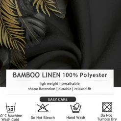 Clearance OUKU Men's Palm Leaf Tropical Plants Summer Hawaiian Shirt Aloha Shirt Short Sleeves Shirt Turndown Hawaiian Casual Resort Outdoor Vacation Street Black Grey Black Gold S M L