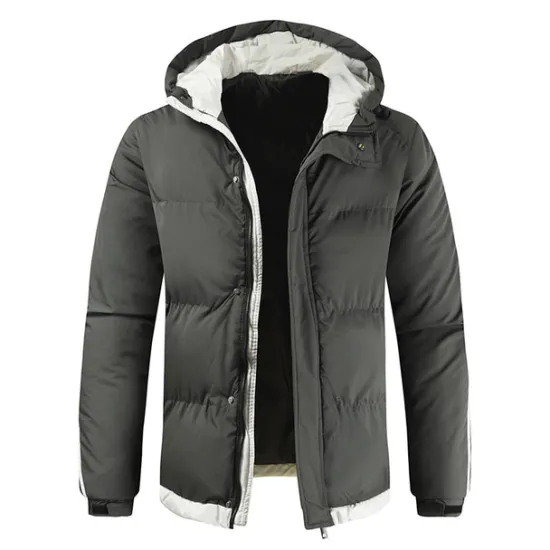 Hot OUKU Men's Parka Warm Work Daily Wear Pure Color Outerwear Clothing Apparel Casual Casual Daily Green Black White