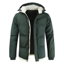 Hot OUKU Men's Parka Warm Work Daily Wear Pure Color Outerwear Clothing Apparel Casual Casual Daily Green Black White
