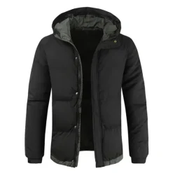 Hot OUKU Men's Parka Warm Work Daily Wear Pure Color Outerwear Clothing Apparel Casual Casual Daily Green Black White