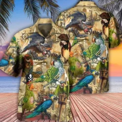 Sale OUKU Men's Parrot Leaves Shirt Summer Hawaiian Shirt Aloha Shirt Short Sleeve Shirt Turndown Tropical Fashion Hawaiian Casual Hawaiian Holiday Black Yellow Black / Brown S M L