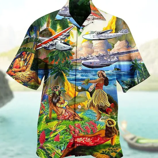 Online OUKU Men's Parrot Shirt Summer Hawaiian Shirt Camp Collar Shirt Short Sleeve Shirt Turndown Hawaiian Designer Casual Outdoor Street Casual Yellow Light Green Pink 3D Print S M L