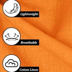 New OUKU Men's Patchwork Shirt Linen Shirt Summer Shirt Long Sleeve Basic Casual Beach Street Holiday Daily Wear Summer Fold-over Collar Orange