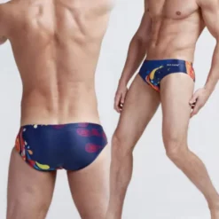 Hot OUKU Men's 1pcs Swim Briefs Swimwear Basic 85% Polyester 15% Spandex Dropped Blue red Pink