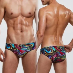 Hot OUKU Men's 1pcs Swim Briefs Swimwear Basic 85% Polyester 15% Spandex Dropped Blue red Pink