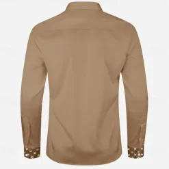 Best OUKU Men's Pentagram Western Shirt Cowboy Shirt Long Sleeve Western Sport Spring Fall Turndown Patchwork Dark Brown Brown